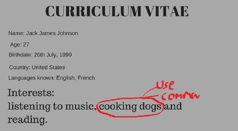 cv tips about typo errors
