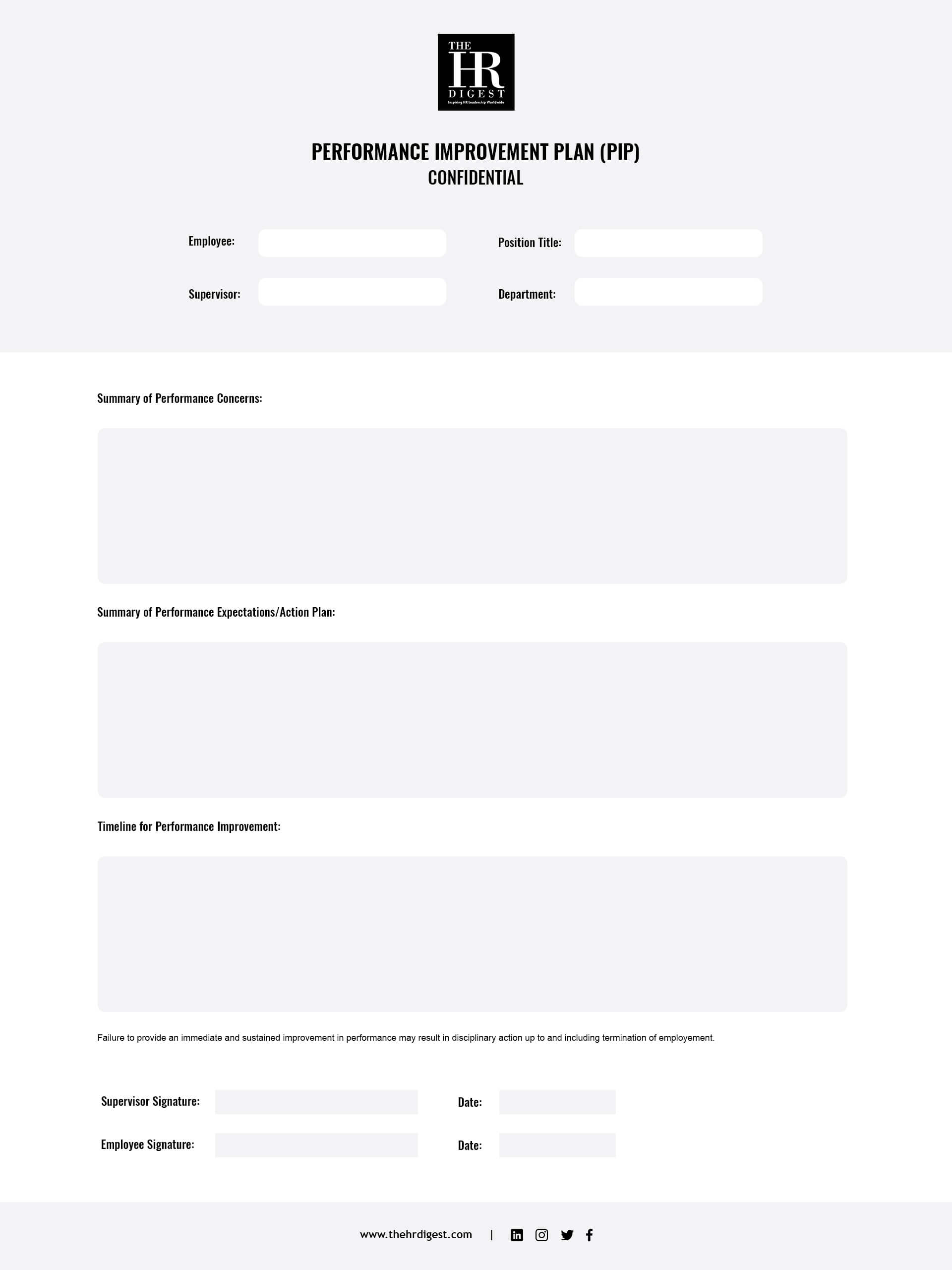 How to Use Performance Improvement Plan Template