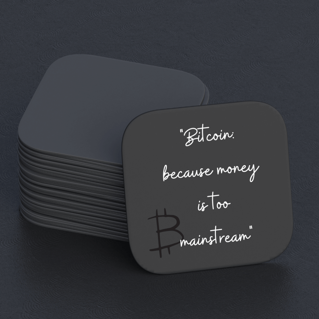 A set of funny coasters.