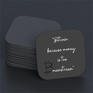 A set of funny coasters.