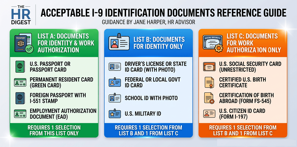 List of Acceptable I-9 Documents for Form Verification